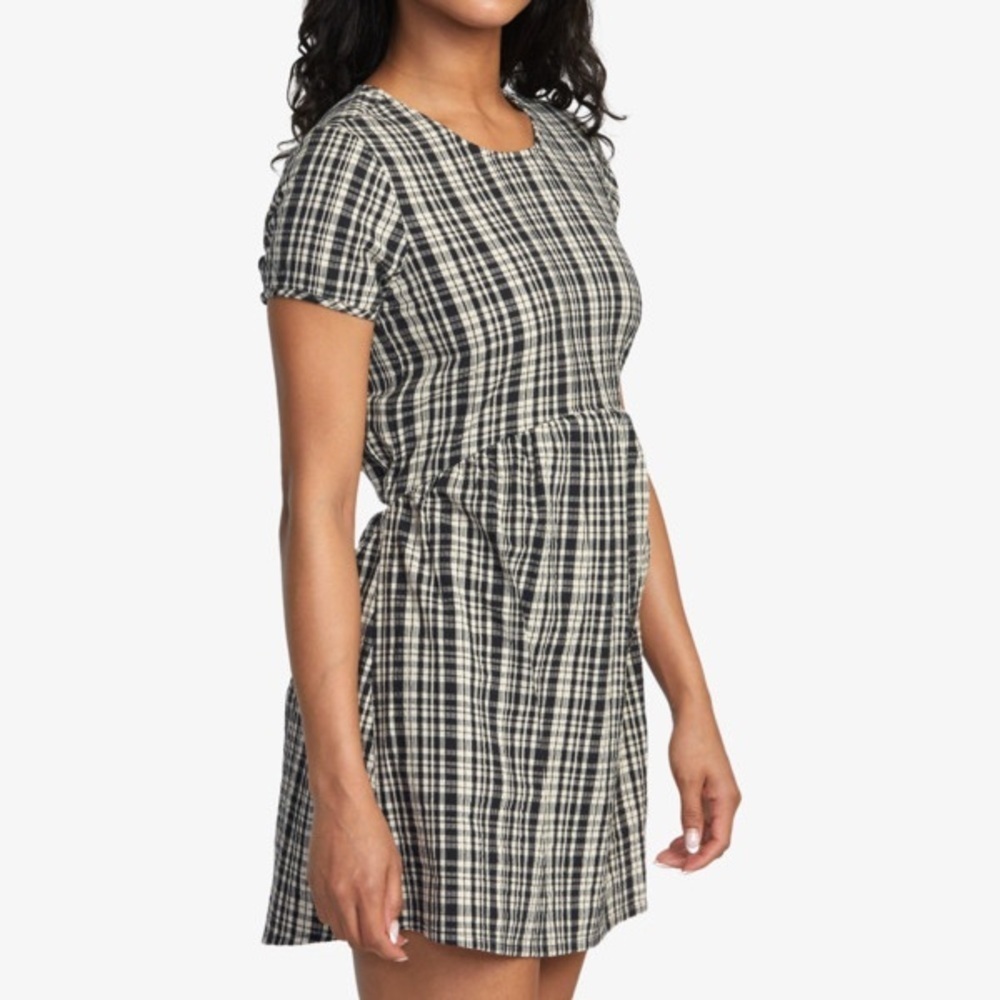 RVCA Mavis Mini Dress Black and White A-Line Mini Dress size S NEW - Picture 2 of 13